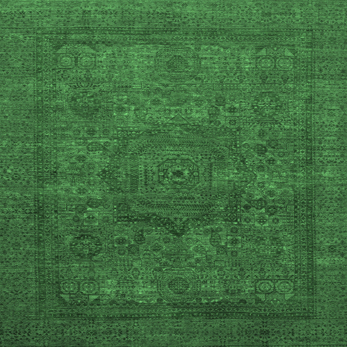 Square Abstract Emerald Green Modern Rug, abs1330emgrn