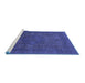 Sideview of Machine Washable Abstract Blue Modern Rug, wshabs1330blu