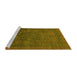 Sideview of Machine Washable Abstract Yellow Modern Rug, wshabs1330yw