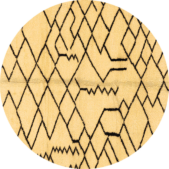 Round Machine Washable Solid Brown Modern Rug, wshabs1331brn