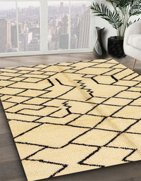 Abstract Brown Gold Solid Rug, abs1331