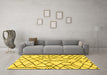 Machine Washable Solid Yellow Modern Rug in a Living Room, wshabs1331yw