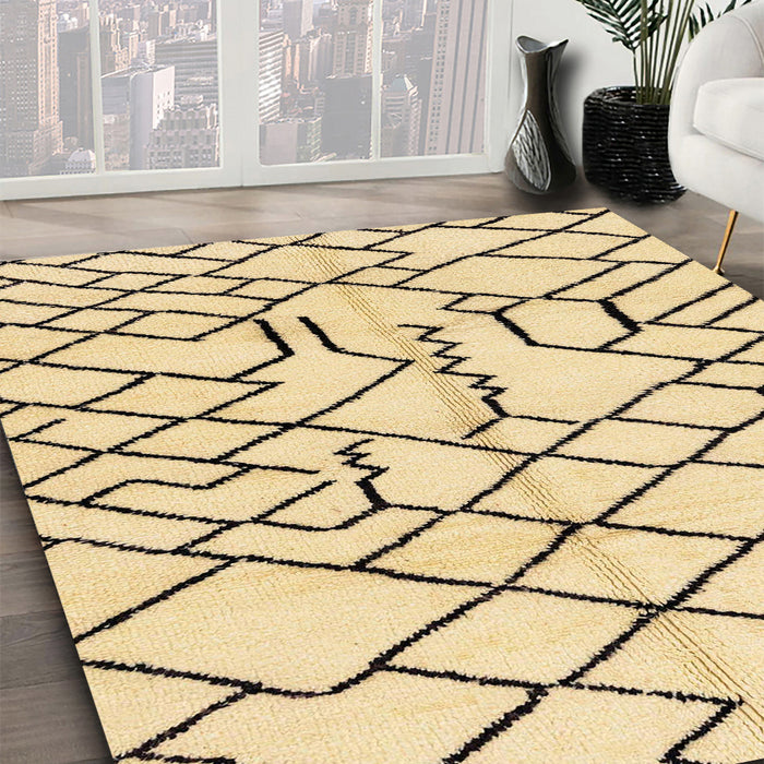Machine Washable Abstract Brown Gold Rug in a Family Room, wshabs1331
