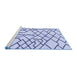 Sideview of Machine Washable Solid Blue Modern Rug, wshabs1331blu