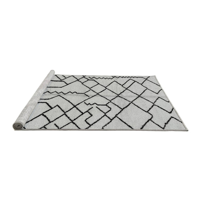 Sideview of Machine Washable Solid Gray Modern Rug, wshabs1331gry