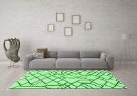 Machine Washable Solid Emerald Green Modern Rug, wshabs1331emgrn