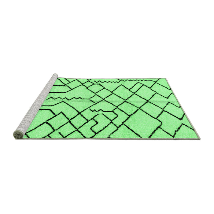 Sideview of Machine Washable Solid Emerald Green Modern Area Rugs, wshabs1331emgrn