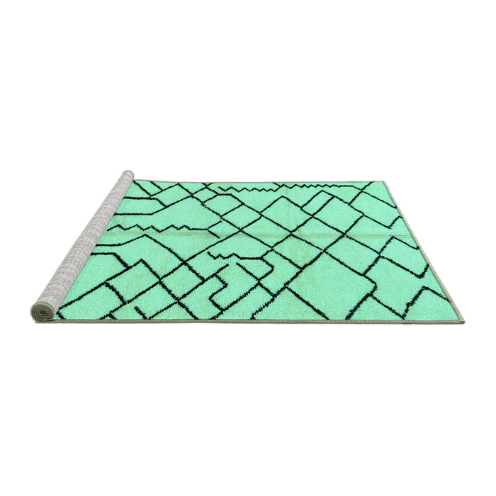 Sideview of Machine Washable Solid Turquoise Modern Area Rugs, wshabs1331turq