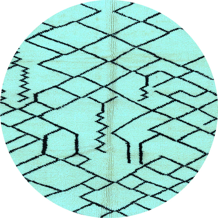 Round Solid Light Blue Modern Rug, abs1331lblu