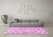 Machine Washable Solid Pink Modern Rug in a Living Room, wshabs1331pnk
