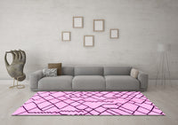 Machine Washable Solid Pink Modern Rug, wshabs1331pnk