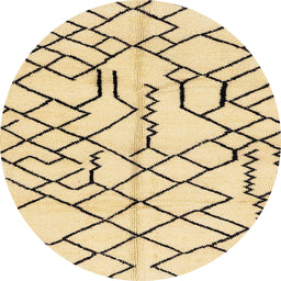 Round Machine Washable Abstract Brown Gold Rug, wshabs1331