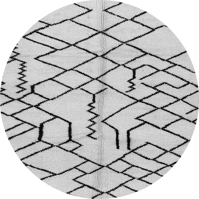 Round Machine Washable Solid Gray Modern Rug, wshabs1331gry