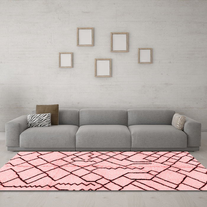 Modern Red Washable Rugs