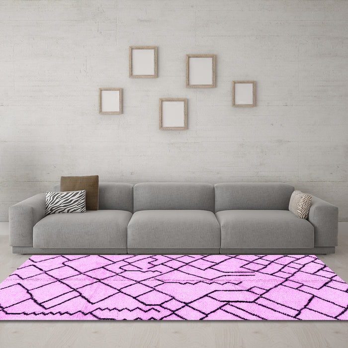 Machine Washable Solid Purple Modern Area Rugs in a Living Room, wshabs1331pur
