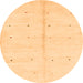 Round Solid Orange Modern Rug, abs1332org