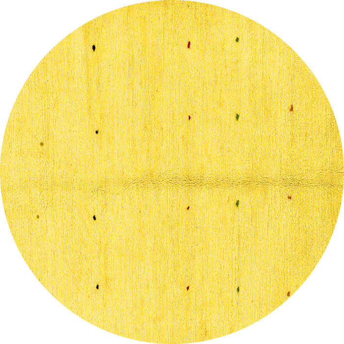 Round Solid Yellow Modern Rug, abs1332yw
