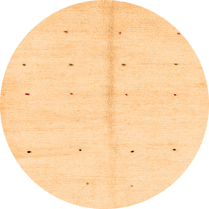 Round Machine Washable Solid Orange Modern Area Rugs, wshabs1332org