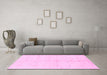 Machine Washable Solid Pink Modern Rug in a Living Room, wshabs1332pnk