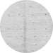 Round Machine Washable Solid Gray Modern Rug, wshabs1332gry