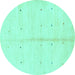 Round Solid Turquoise Modern Rug, abs1332turq