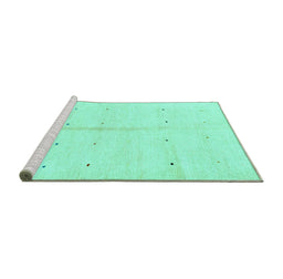 Sideview of Machine Washable Solid Turquoise Modern Area Rugs, wshabs1332turq