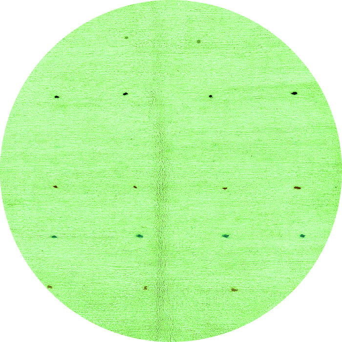 Round Solid Green Modern Rug, abs1332grn