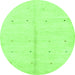 Round Solid Green Modern Rug, abs1332grn