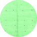 Round Solid Emerald Green Modern Rug, abs1332emgrn