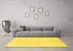 Machine Washable Solid Yellow Modern Rug in a Living Room, wshabs1332yw