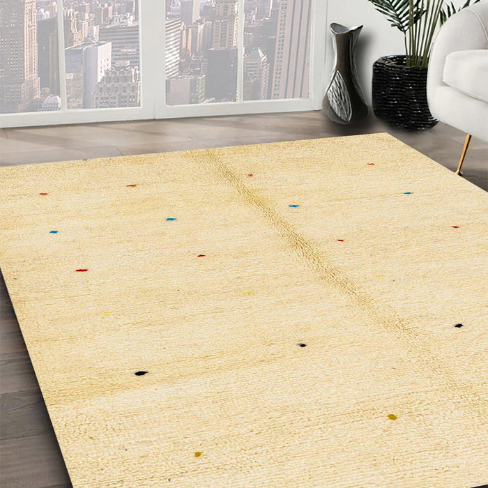 Machine Washable Abstract Sun Yellow Rug in a Family Room, wshabs1332