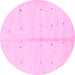 Round Solid Pink Modern Rug, abs1332pnk