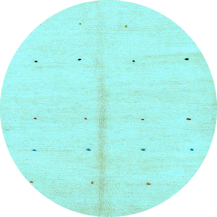 Round Machine Washable Solid Light Blue Modern Rug, wshabs1332lblu