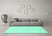 Machine Washable Solid Turquoise Modern Area Rugs in a Living Room,, wshabs1332turq