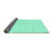 Sideview of Solid Turquoise Modern Rug, abs1332turq