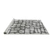 Sideview of Machine Washable Abstract Gray Modern Rug, wshabs1333gry