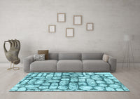 Machine Washable Abstract Light Blue Modern Rug, wshabs1333lblu