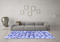 Machine Washable Abstract Blue Modern Rug, wshabs1333blu