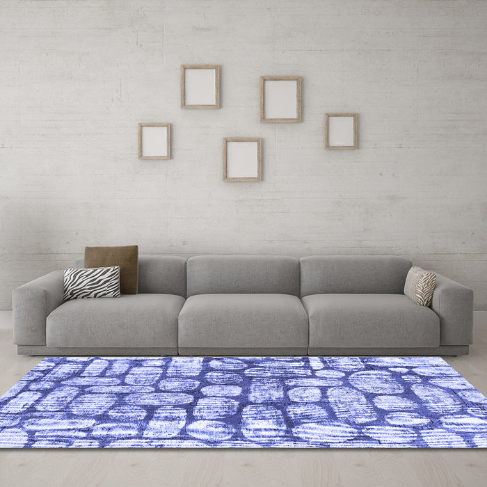 Machine Washable Abstract Blue Modern Rug in a Living Room, wshabs1333blu
