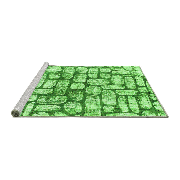 Sideview of Machine Washable Abstract Green Modern Area Rugs, wshabs1333grn