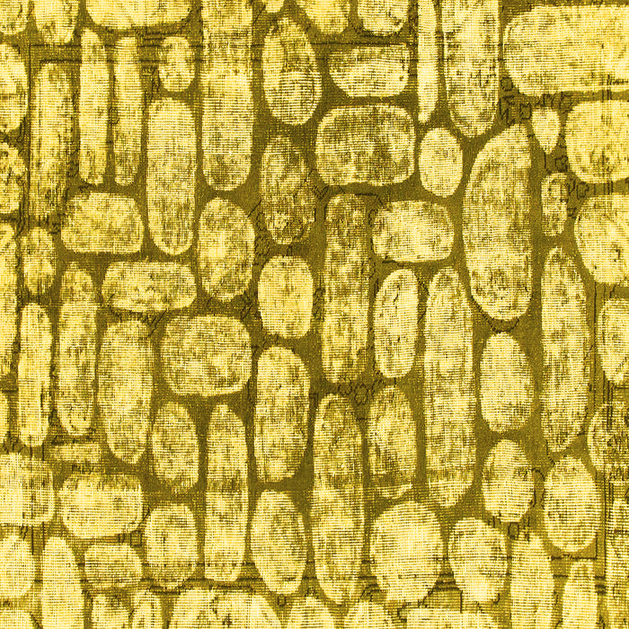 Square Abstract Yellow Modern Rug, abs1333yw