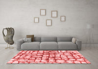 Machine Washable Abstract Red Modern Rug, wshabs1333red