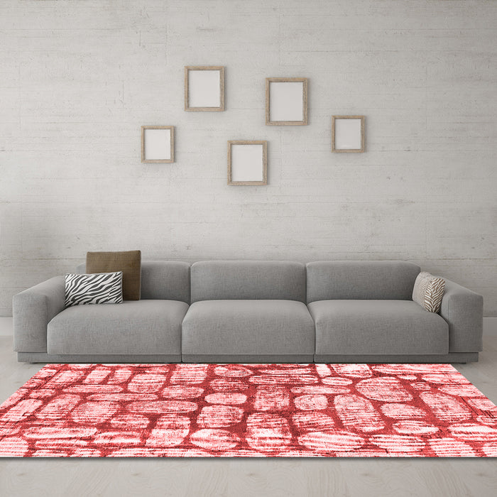 Modern Red Washable Rugs