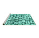 Sideview of Machine Washable Abstract Turquoise Modern Area Rugs, wshabs1333turq