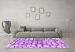 Machine Washable Abstract Purple Modern Area Rugs in a Living Room, wshabs1333pur