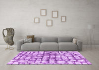 Machine Washable Abstract Purple Modern Rug, wshabs1333pur