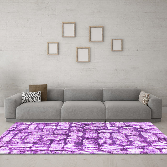 Machine Washable Abstract Purple Modern Area Rugs in a Living Room, wshabs1333pur