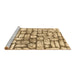 Sideview of Machine Washable Abstract Brown Modern Rug, wshabs1333brn