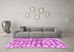 Machine Washable Abstract Pink Modern Rug in a Living Room, wshabs1333pnk