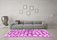 Machine Washable Abstract Pink Modern Rug, wshabs1333pnk